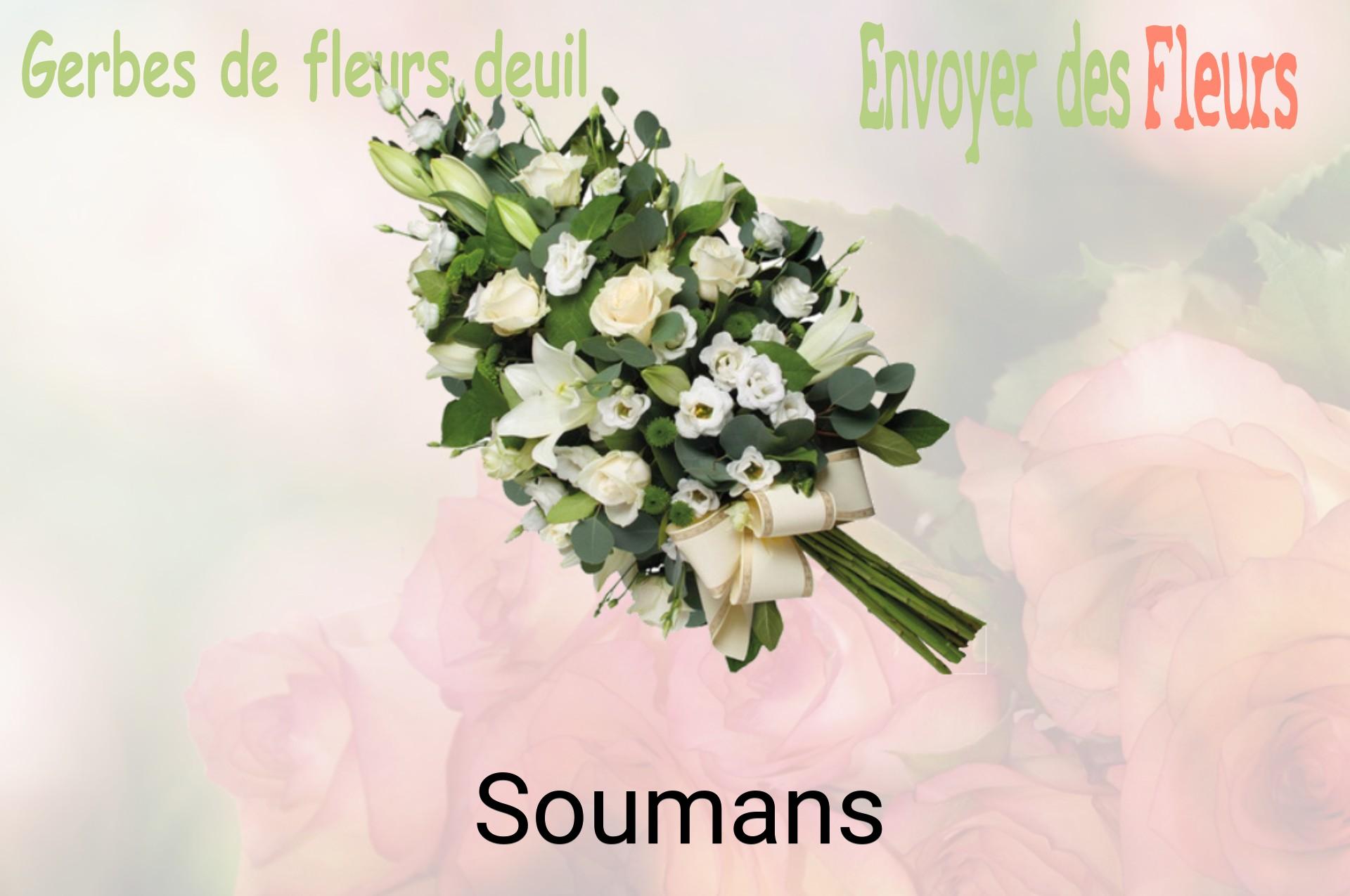 Gerbe de fleurs de deuil livrée à Soumans